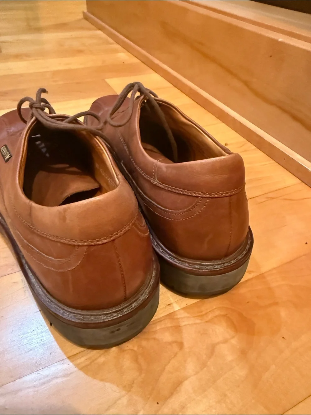 Mephisto Men's Tan-Brown Leather Lace-Up Oxfords